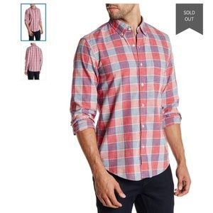 J. CREW FACTORY | Slim Homespun Plaid Button Down Long Sleeve Shirt Red Blue